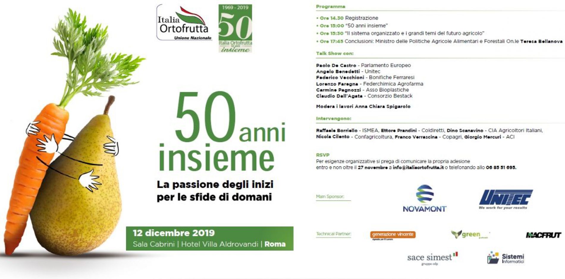 50 anni di Italia Ortofrutta – Generazione Vincente sponsor dell’evento