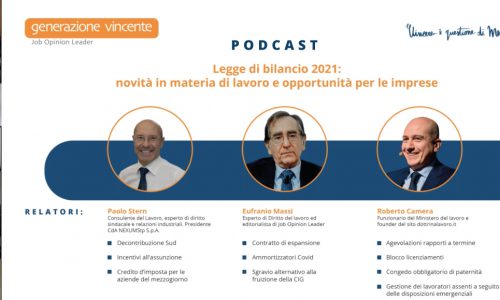 [Podcast Webinar] Legge di Bilancio 2021: novità in materia di lavoro e opportunità per le imprese