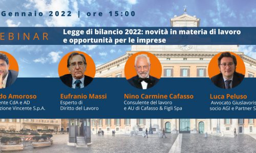 Legge di bilancio 2022: novità in materia di lavoro [Webinar]