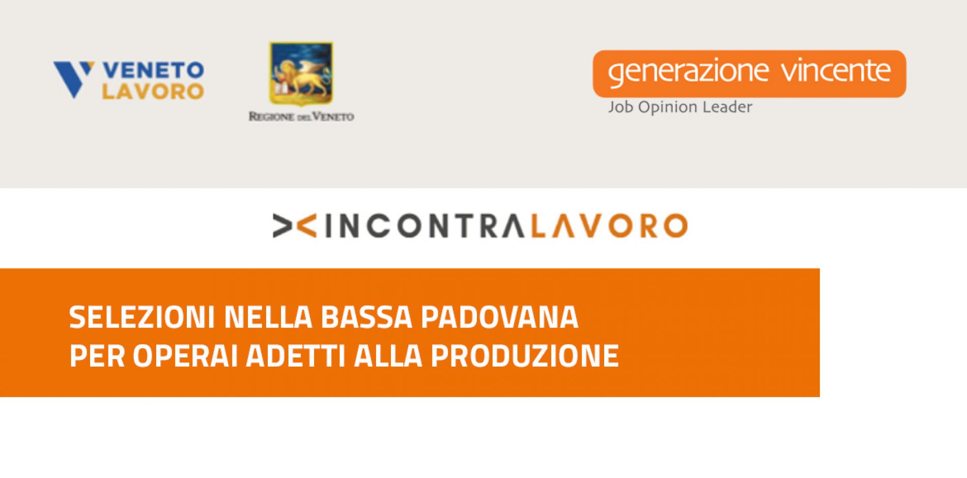 Recruiting Day in Veneto: si cercano 30 operai addetti alla produzione
