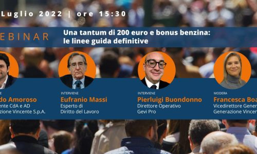 [Webinar] Una tantum di 200 euro e bonus benzina: le linee guida definitive