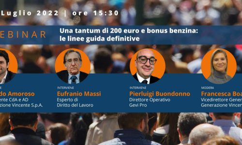 [Webinar] Una tantum di 200 euro e bonus benzina: le linee guida definitive