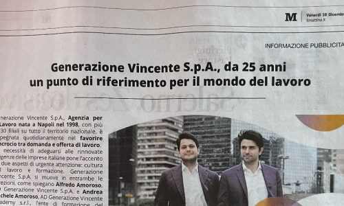 Generazione Vincente in edicola sul Mattino nello speciale “Top 500 – le eccellenze campane in cifre”