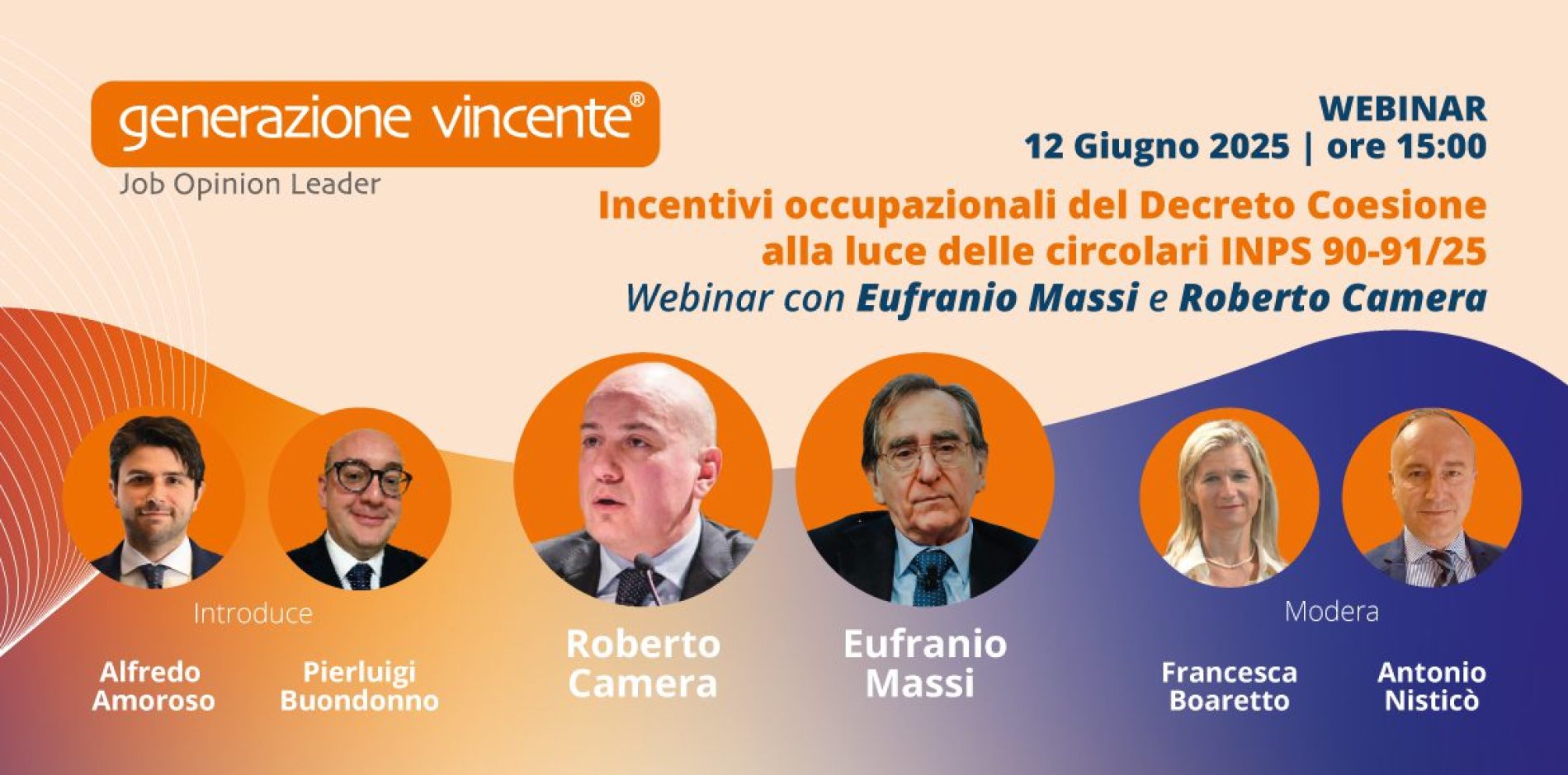 Webinar su incentivi occupazionali e circolari INPS 90-91 con Massi e Camera