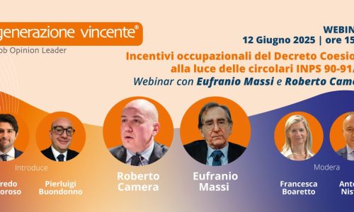 Webinar su incentivi occupazionali e circolari INPS 90-91 con Massi e Camera