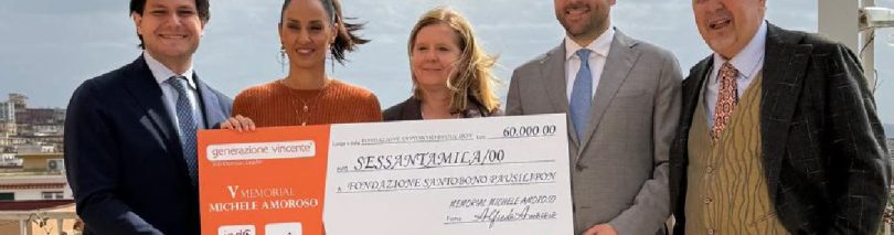Consegnato il ricavato del V Memorial Michele Amoroso alla Fondazione Santobono Pausilipon ETS